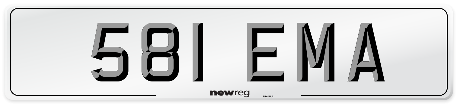 581 EMA Number Plate from New Reg